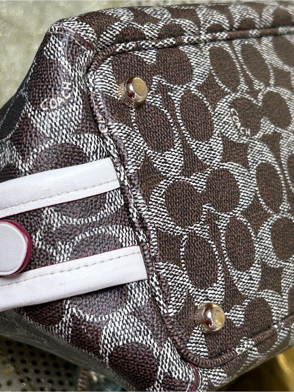 Coach Prince Street Mini Satchel with Chalk White Trim Approx. 15 x 9 x 5 - Picture 11 of 17